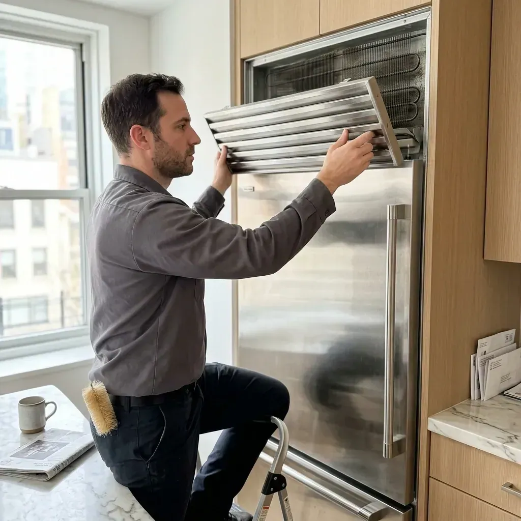 Sub-Zero built-in refrigerator repair in a Manhattan kitchen